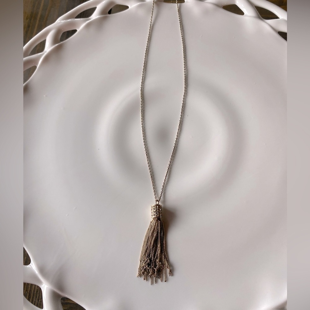 30 inch Gold tassel necklace